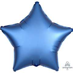 A Шар (19"/48 см) Звезда, Azure, Сатин, 1 шт.