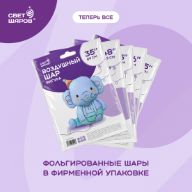 Фольгированные шары в фирменной упаковке