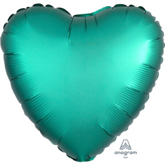 A Шар (18"/46 см) Сердце, Jade, Сатин, 1 шт.