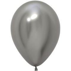 S Шар (12''/30 см) Reflex, Зеркальный блеск, Серебро (981), хром, 12 шт. (212981-12)